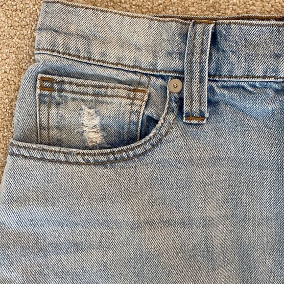 Madewell Rigid Denim A-Line Skirt Cut Out Edition Raw Hem Size 27 - Picture 4 of 11